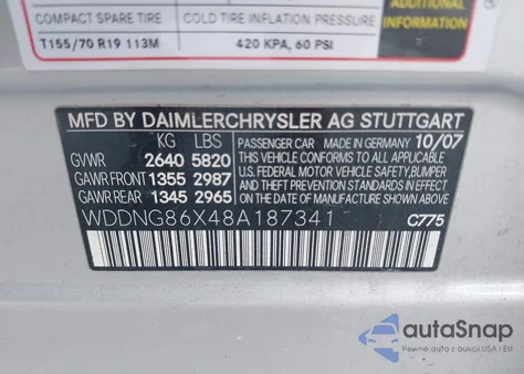 2008 Mercedes-Benz S 550 4Matic from USA, damaged, VIN WDDNG86X48A187341
